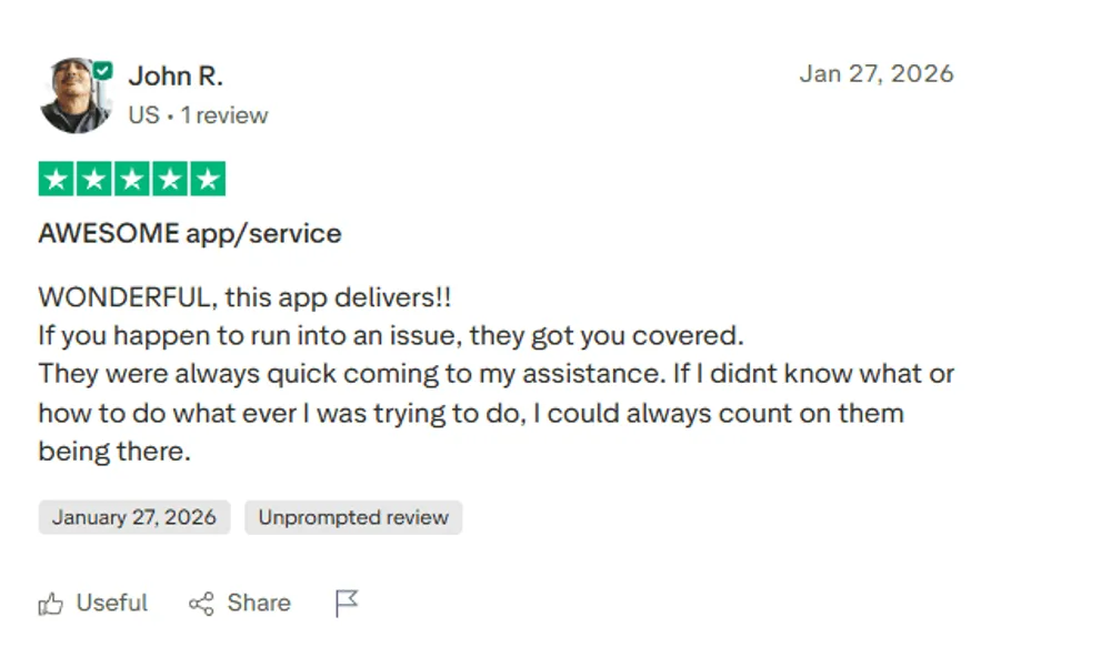 trustpilo-5-star-review-praising-4ukeys-customer-support 